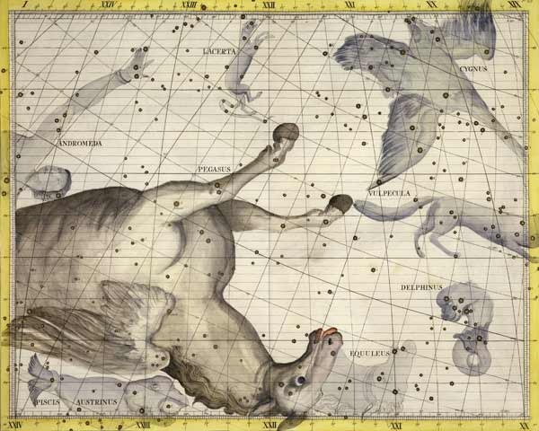 Constellation of Pegasus, plate 25 from 'Atlas Coelestis', by John Flamsteed (1646-1710), published von Sir James Thornhill
