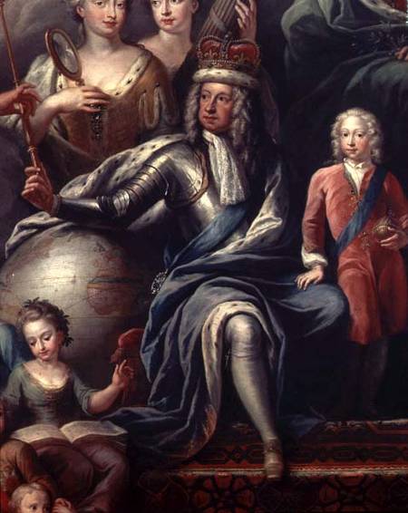 George I and his grandson, Prince Frederick, detail from the Painted Hall von Sir James Thornhill