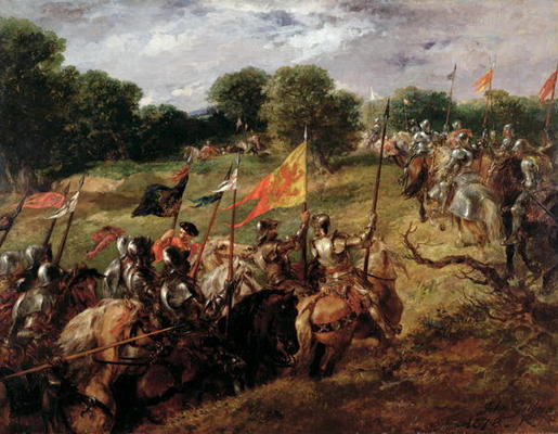 'With all their banners bravely spread', 1878 (oil on canvas) von Sir John Gilbert