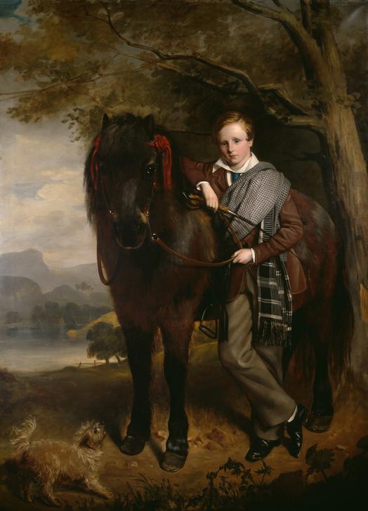Portrait of a young boy with a pony von Sir John Watson Gordon