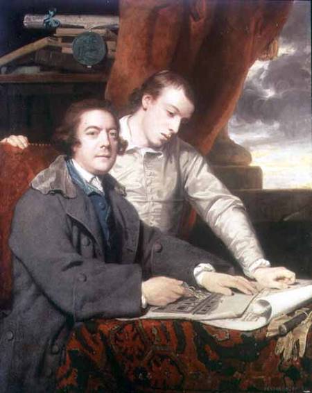 Portrait of James Paine (1717-89) architect, and his son James von Sir Joshua Reynolds