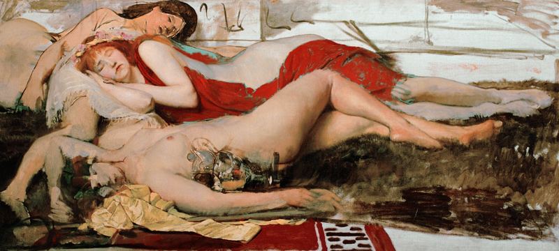 Erschöpfte Mänaden von Sir Lawrence Alma-Tadema
