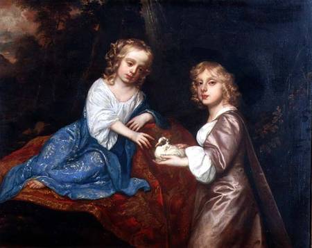 Double Portrait of Viscount Ascott and the Countess of Chesterfield as Children von Sir Peter Lely