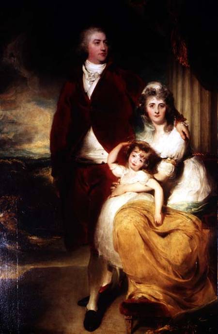 Henry, 10th Earl and 1st Marquess of Exeter, his wife Sarah and daughter Lady Sophia Cecil von Sir Thomas Lawrence