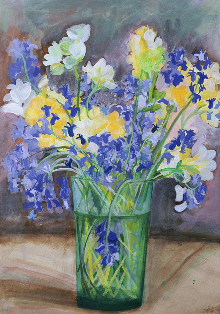 Bluebells and Yellow Flowers von Sophia  Elliot