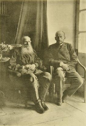 Leo Tolstoi mit Sohn Leo 1899
