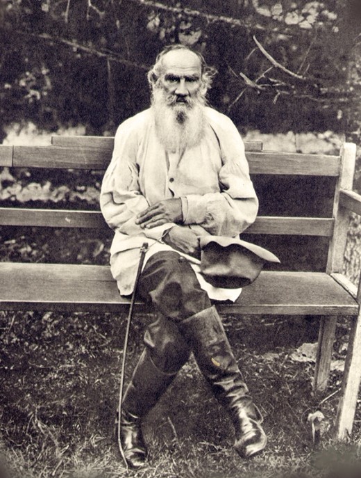 Lew Tolstoi an seinem 75. Geburtstag. Jasnaja Poljana von Sophia Andreevna Tolstaya