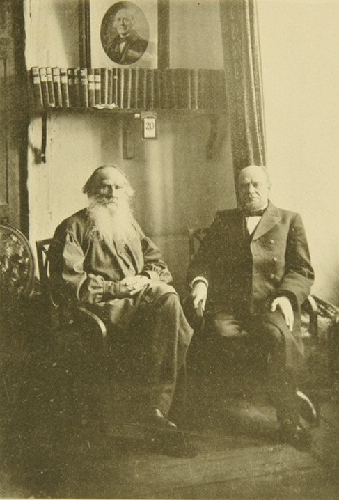 Lew Tolstoi mit dem berühmten Anwalt Anatoli Koni (1844-1927) von Sophia Andreevna Tolstaya