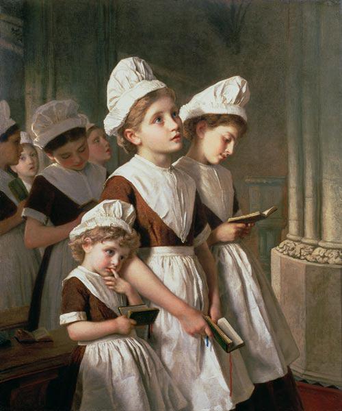 Foundling Girls at Prayer in the Chapel c.1877