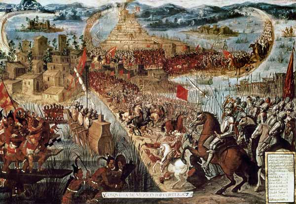 The Taking of Tenochtitlan by Cortes von Spanish School