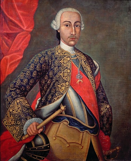 Charles III (1716-88) in armour and wearing the Order of the Golden Fleece von Spanish School
