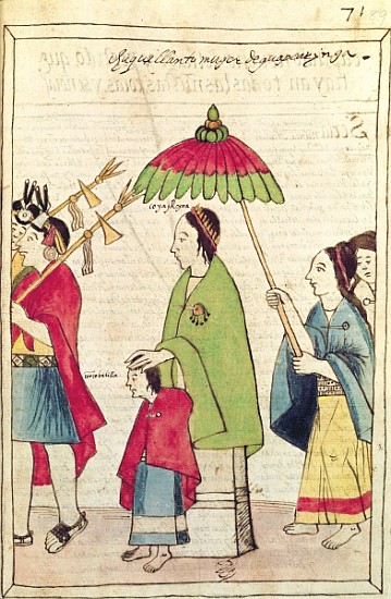 Illustration of an Inca Queen from ''Historia y Genealogia Real de los Reyes Incas del Peru, de sus  von Spanish School