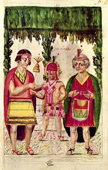 Illustration of Cincheroca, from ''Historia y Genealogia Real de los Reyes Incas del Peru, de sus he von Spanish School