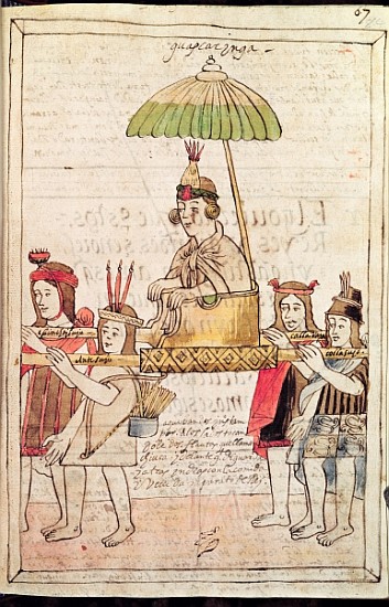 Illustration of Huascar Inca from ''Historia y Genealogia Real de los Reyes Incas del Peru, de sus h von Spanish School