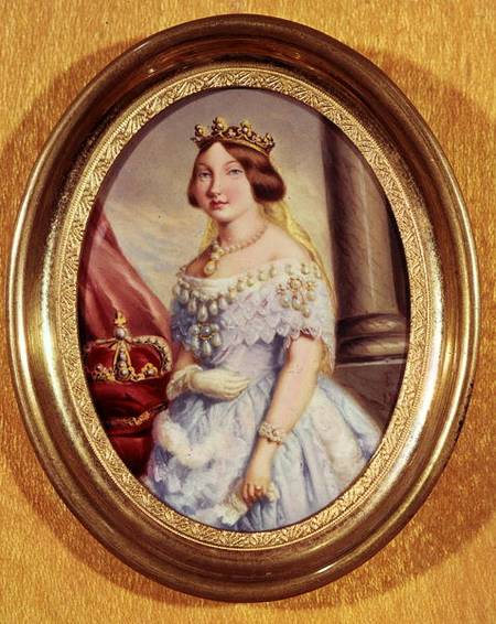 Miniature portrait of Queen Isabella II (1830-1904) von Spanish School