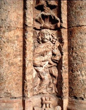 Lute player, from the facade of the Palace of Montarco from the f