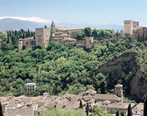 View of the Palace of the Alhambra from the north-east, 14th-16th century (photo) von Spanish School
