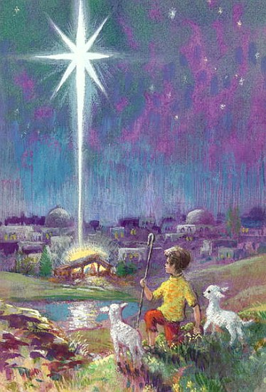 The Star of Bethlehem (gouache on paper)  von Stanley  Cooke