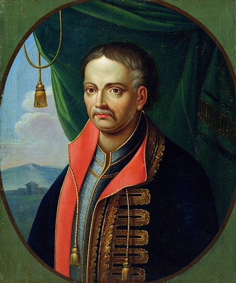 Portrait of Ivan Mazepa, hetman of the Ukrainian cossacks von Stepan Zemlykov