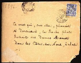 Envelope of a letter to Berthe Morisot (1841-95) 1894 (pen & ink on paper) 1629
