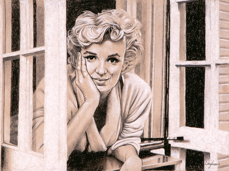 Marilyn Monroe am Fenster von Stephen Langhans