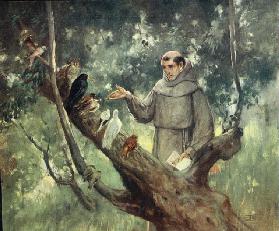 Der heilige Franziskus, der den Vögeln predigt 1913