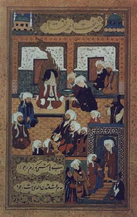 Der Prophet Mohammed im Kreise seiner Gefaehrten 1559