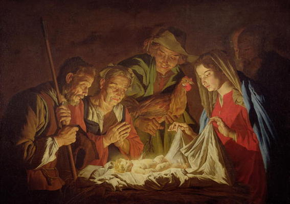 Adoration of the Shepherds (oil on canvas) von Stomer