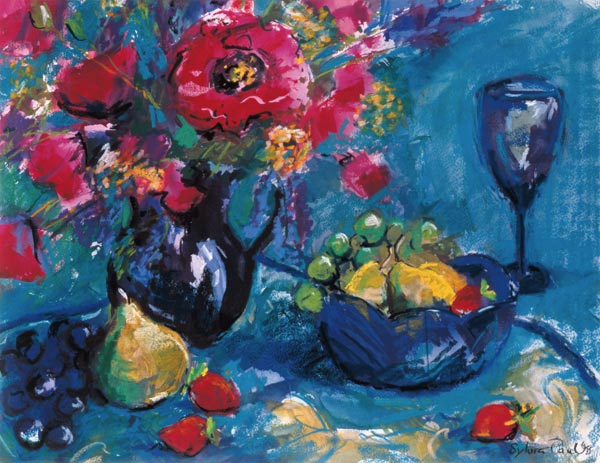 Still Life with Blue Glass von Sylvia  Paul