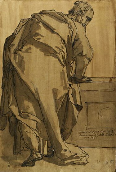 A Heavily Draped Apostle Seen from Behind, 16th century von Taddeo Zuccaro