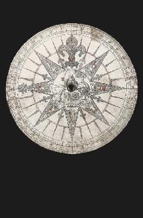 Ein dänischer vergoldeter Messing-Kompass 1800