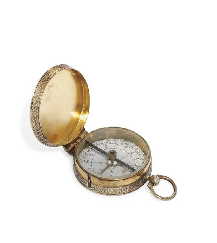 Viktorianischer silbervergoldet Kompass von Technik