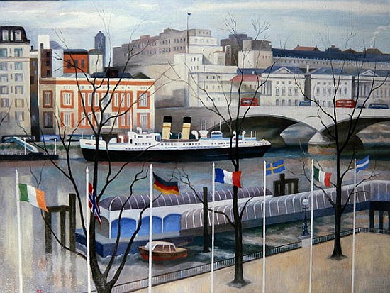 View from the Festival Hall, 2002 (oil on canvas)  von Terry  Scales