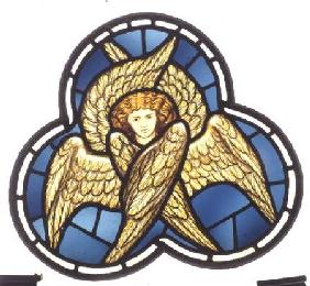 Many-winged Angel, stained glass window removed from the east window of St. James' Church, Brighouse made