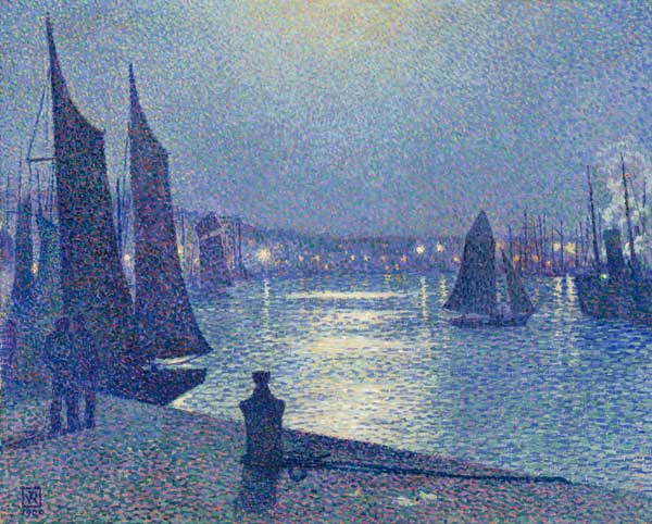 Mondnacht in Boulogne-sur-Mer von Theo van Rysselberghe