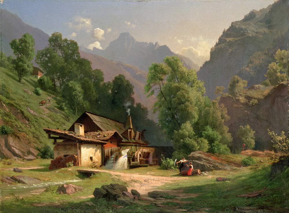 Blacksmith's House in a Valley von Theodor Blatterbauer