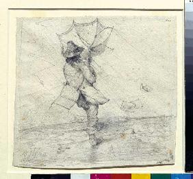 Maler im Gewittersturm 1840