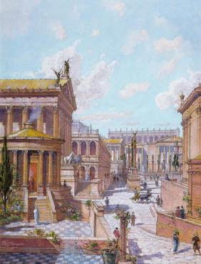 The Roman Forum of Antiquity, 1914 (w/c on paper)