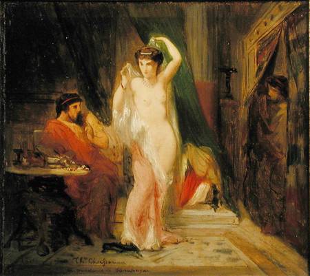 Candaule, King of Lydia, Showing the Beauty of his Queen to his Confidant Gyges von Théodore Chassériau