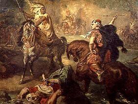 Reiterkampf zwischen arabischen Stammesfürsten 1852