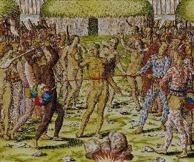 The Execution of an Enemy the Topinambous Indians 1562