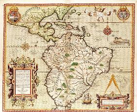 Map of Central and South America, from ''Americae Tertia Pars..''