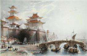 Western Gate of Peking, c.1850 (colour litho) 20th