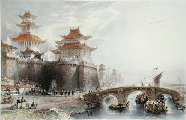 Western Gate of Peking, c.1850 (colour litho) von Thomas Allom