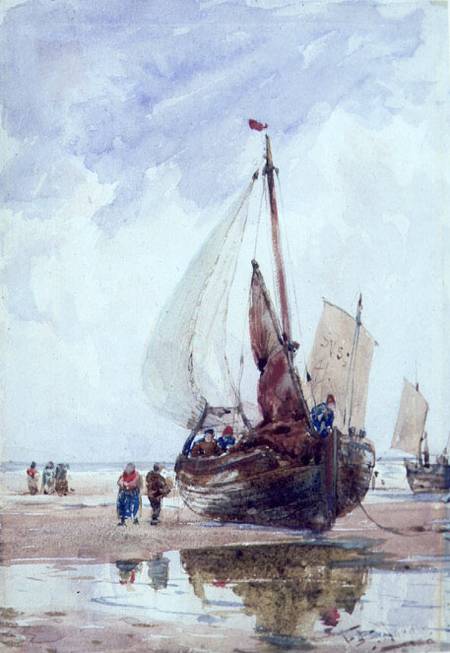 A Beached Fishing Smack von Thomas Bush Hardy