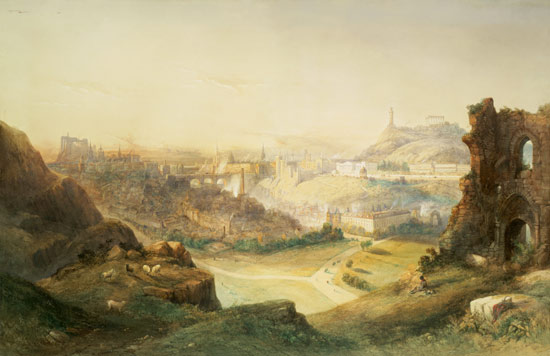 Edinburgh from Salisbury Crags von Thomas Charles Leeson Rowbotham
