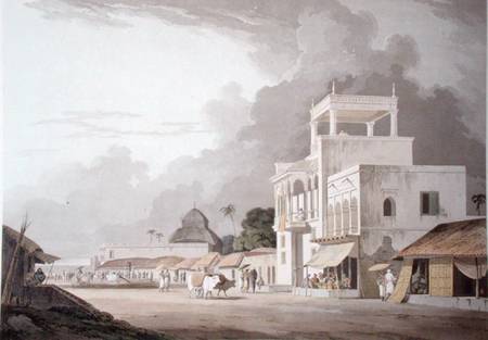 View on the Chitpore Road, Calcutta, plate II from 'Oriental Scenery' von Thomas Daniell