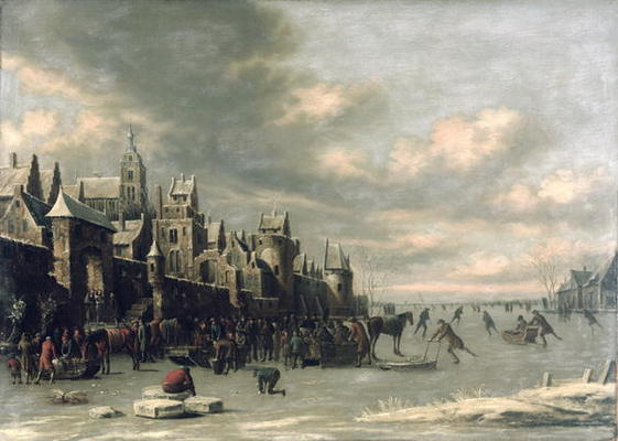 Winter Landscape (oil on canvas) von Thomas Heeremans