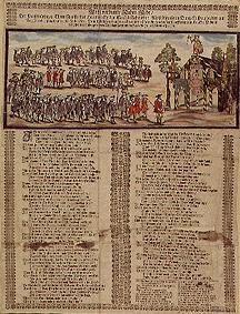 Gedenkblatt anlässlich einer Prozession der Nürnberger Zirkelschmiede 25.07.1681