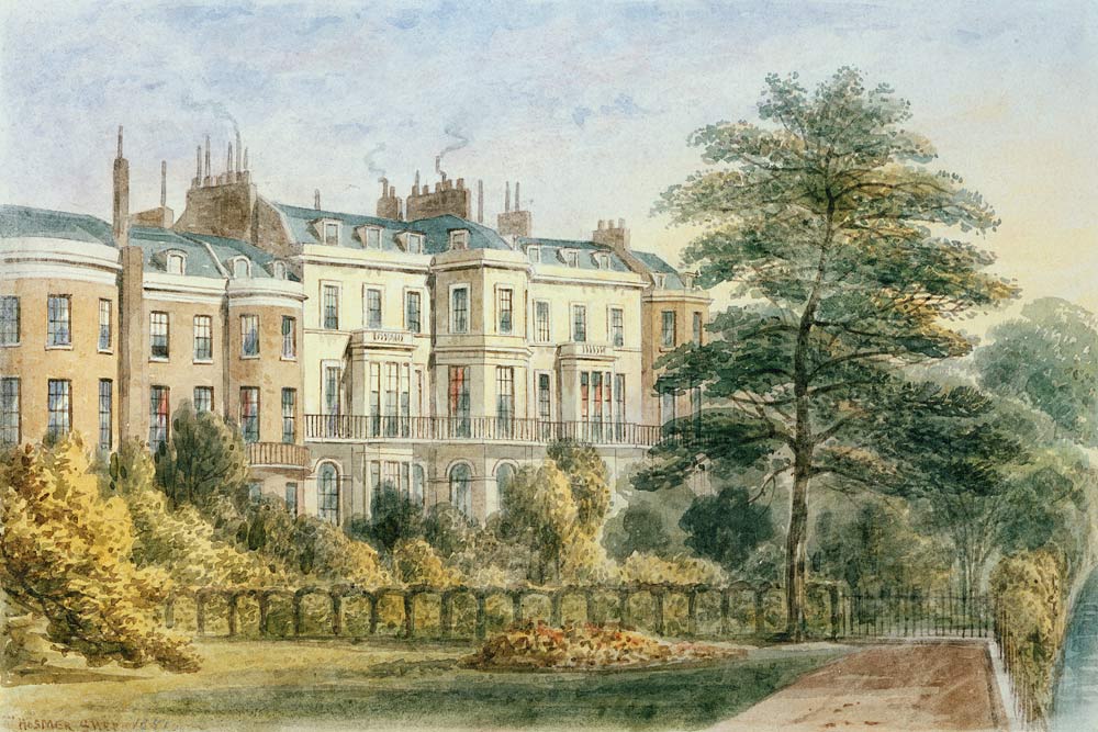East front of Sir Robert Peel''s House in Privy Garden (1788-1850) 1851 von Thomas Hosmer Shepherd